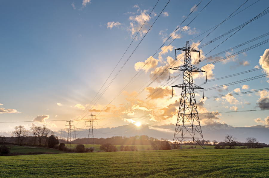 Pylons in fields